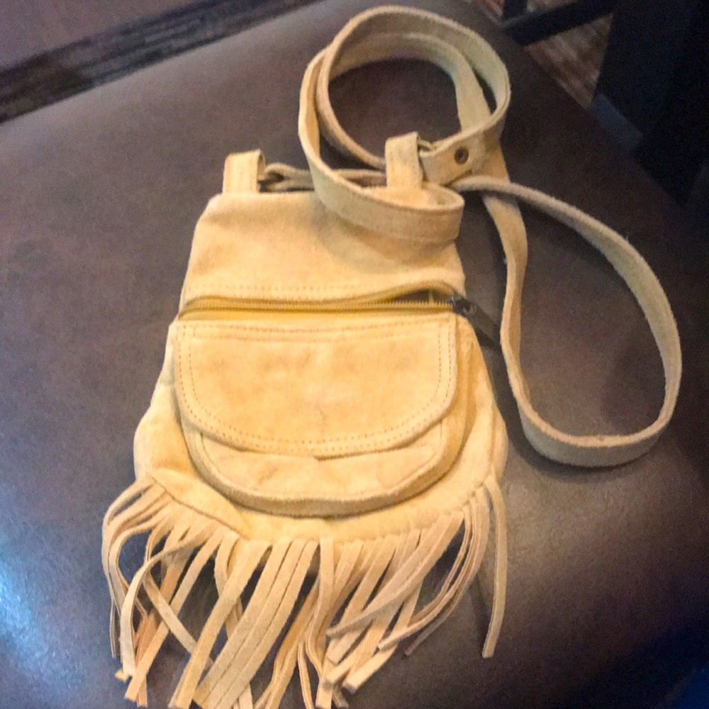 Suede tan leather mini bag